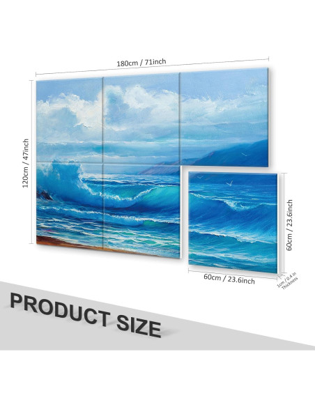 Paneles Acústicos Art Olas del Mar 182.88x121.92 cm - Paquete de 6 Paneles Acústicos Art Olas del Mar 182.88x121.92 cm - Paquete de 6