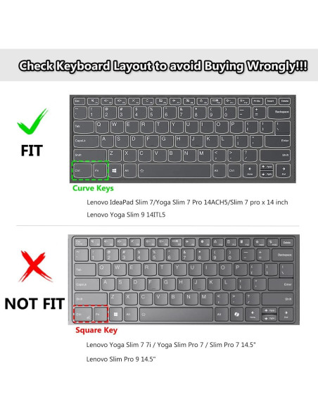 Cubierta de Teclado CASEDAO para Lenovo Yoga 7i 5i 14" Negro Cubierta de Teclado CASEDAO para Lenovo Yoga 7i 5i 14" Negro