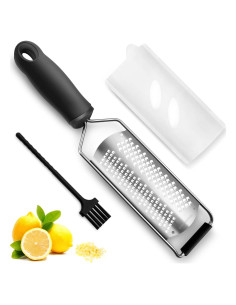 Rallador y Zester 2-en-1 Holyenten Acero Inoxidable Negro