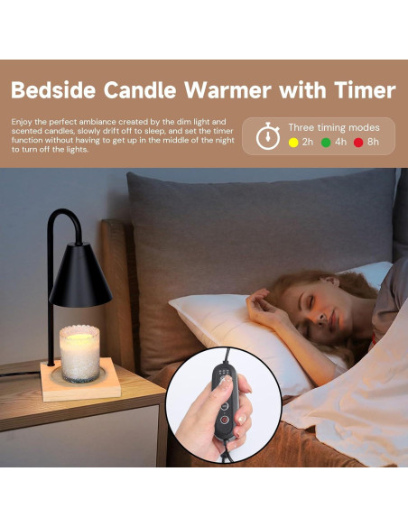 Lámpara Calentadora de Velas Erumpere con Temporizador 2H/4H/8H Lámpara Calentadora de Velas Erumpere con Temporizador 2H/4H/8H