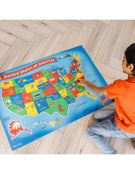 Rompecabezas de Piso Melissa & Doug Mapa EE. UU. 51 Piezas 61x91cm Rompecabezas de Piso Melissa & Doug Mapa EE. UU. 51 Piezas 61x91cm