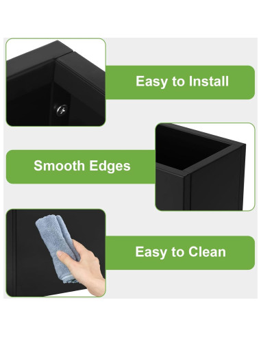 Caja de Maceta Rectangular JOMCYDM de Acero Negra 52x25x55cm
