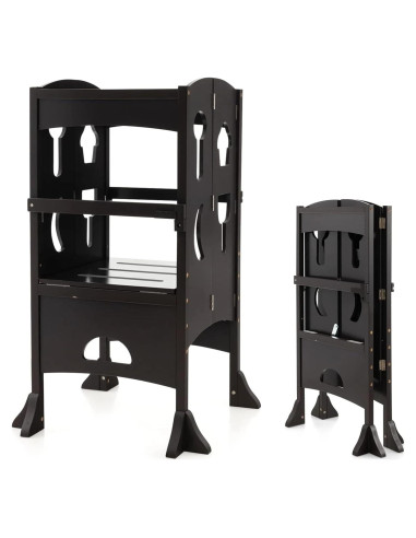 Taburete de Cocina Plegable HONEY JOY para Niños - Café