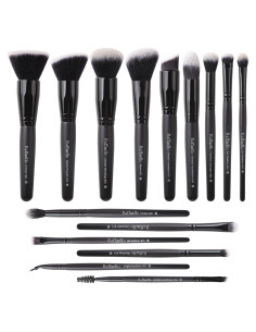 Juego de Brochas de Maquillaje Raffaello 15 Piezas Sintéticas