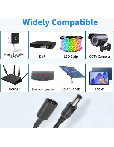 Adaptador USB C a 2.5mm DC 12V CYD - Paquete de 2
