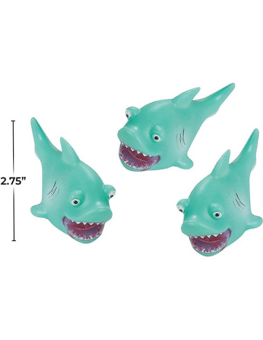 Set de 12 Juguetes de Chorro Mini Tiburón Fun Express - 6.99 cm