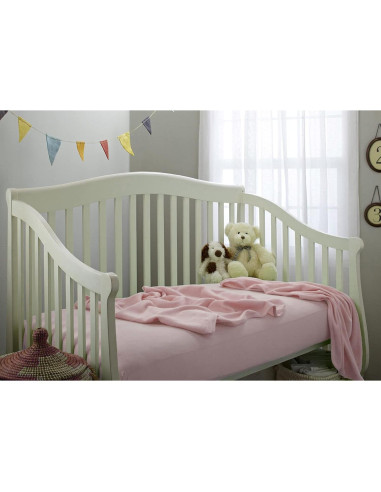 Sábana Ajustable para Cuna American Baby 100% Algodón Rosa 132x71cm