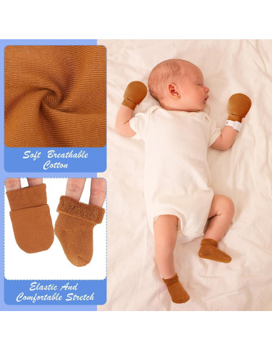 Juego de 6 Manoplas y Calcetines para Bebés Prematuros Breathffy