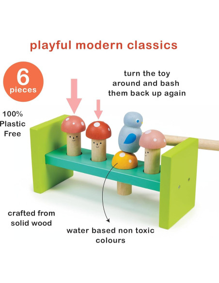 Juguete Martillo del Bosque Mentari - Banco de Golpes 6pc Juguete Martillo del Bosque Mentari - Banco de Golpes 6pc