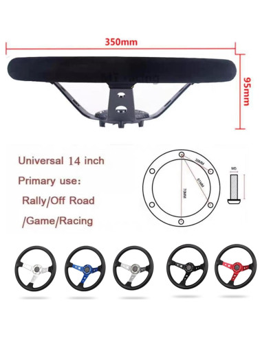 Volante de Carreras Universal Kowosyos 35cm Negro con Claxon