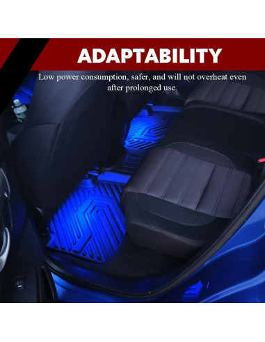 Luces LED para Interior de Auto Lyxheth Azul 4 en 1 USB