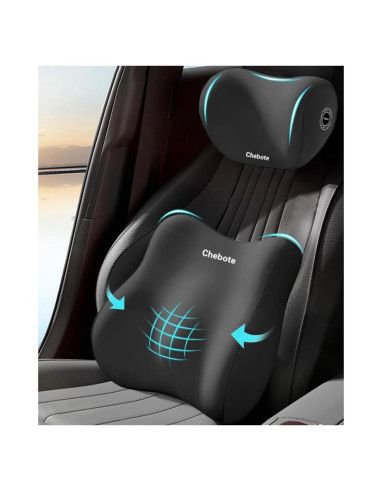 Kit de Soporte Lumbar y Almohada de Cuello DEWSIL - Negro