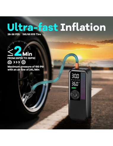 Compresor de Aire Portátil WEOLULI Y33 150 PSI 6000mAh