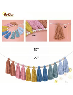 Guirnalda de Borlas Arcoíris Terroso DrCor - Decoración Infantil 2