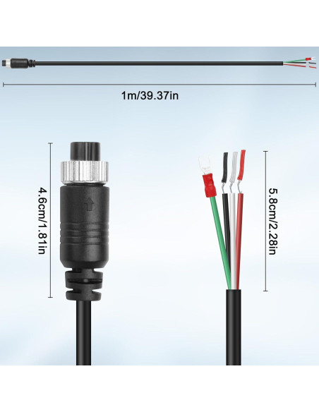 Cable de Conector de Video M12 4 Pines XMSJSIY 1M para Vehículo Cable de Conector de Video M12 4 Pines XMSJSIY 1M para Vehículo