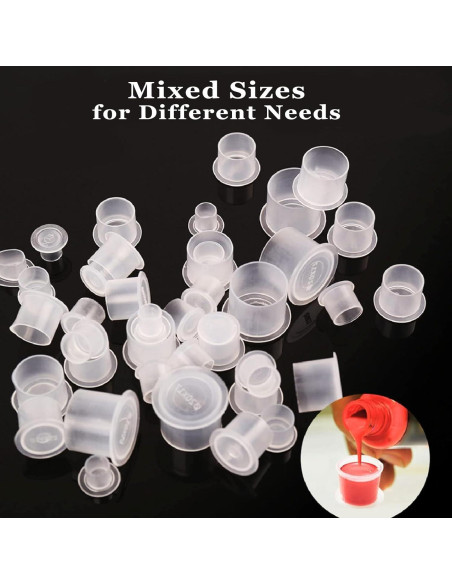 Tazas de Tinta para Tatuajes SOTICA 300pcs Tamaños Mixtos Tazas de Tinta para Tatuajes SOTICA 300pcs Tamaños Mixtos