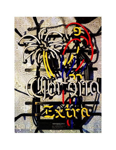 Luz de Neón Rectangular Corona Extra 33x41 cm Metal