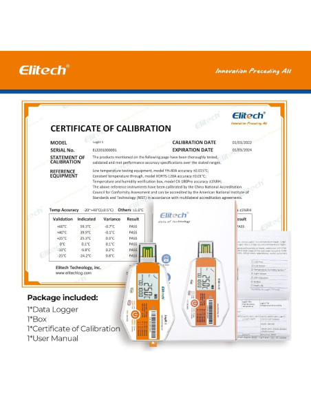 Registrador de Datos de Temperatura Elitech LogEt1 - 100 Unidades Registrador de Datos de Temperatura Elitech LogEt1 - 100 Unidades