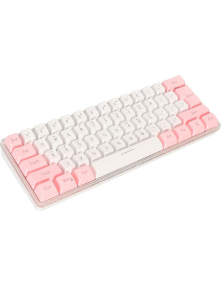 Teclado Gaming Compacto ZJchao 61 Teclas RGB Ergonomico Rosa Teclado Gaming Compacto ZJchao 61 Teclas RGB Ergonomico Rosa