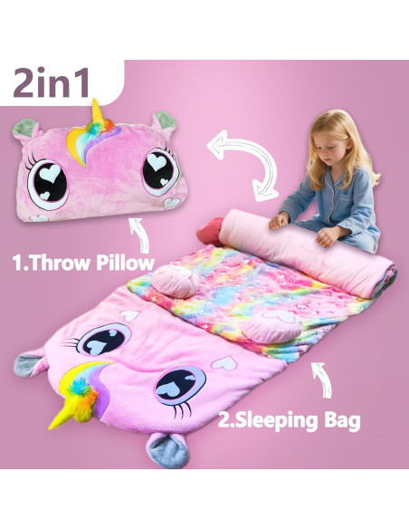 Saco de dormir grande Unicornio Slumber rosa 178x76 cm Saco de dormir grande Unicornio Slumber rosa 178x76 cm