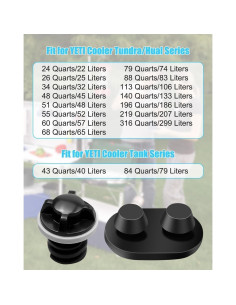 2 Tapones de Drenaje y 4 Pies para Cooler MQLPXI Compatibles 2