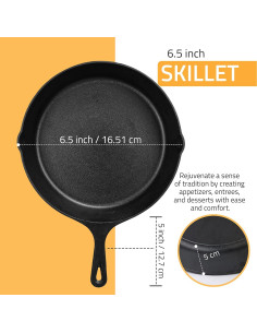 Sartén de Hierro Fundido Utopia Kitchen 16.5 cm Pre-Sazonada 2