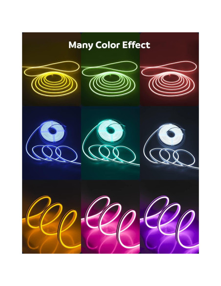 Tira LED Neón Aclorol 5M RGB 108Leds/M Impermeable 12V Tira LED Neón Aclorol 5M RGB 108Leds/M Impermeable 12V