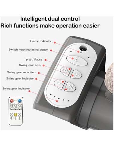 Cuna Eléctrica Multifuncional MoLi 601 Gris Plegable con Bluetooth