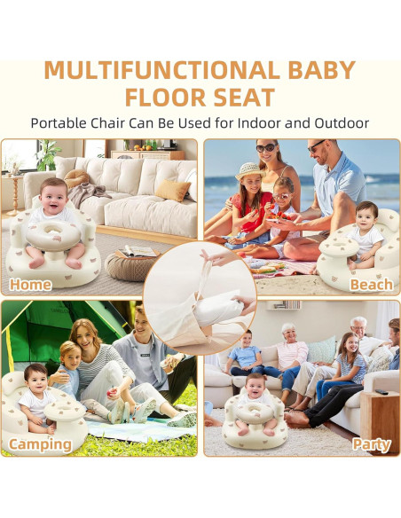 Silla Inflable para Bebés DDTPDE con Bandeja y Soporte Oso Silla Inflable para Bebés DDTPDE con Bandeja y Soporte Oso