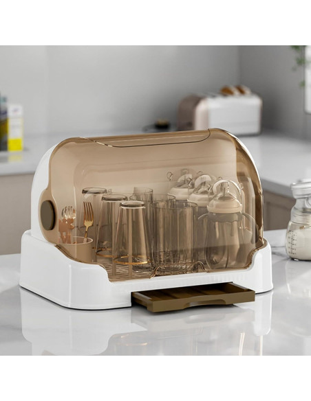 Secador de Botellas para Bebés OCUhome Marrón con Bandeja Drenaje Secador de Botellas para Bebés OCUhome Marrón con Bandeja Drenaje