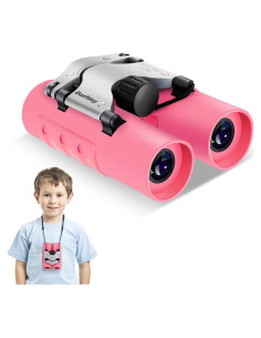 Binoculares Dazftiey 8x21 para Niños Rosa - Livianos y a Prueba de Golpes