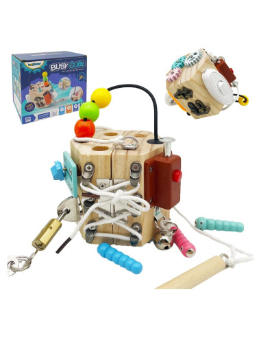 Cubo Ocupado Montessori MZLHFC 8 Lados Desarrollo Motor 16 cm
