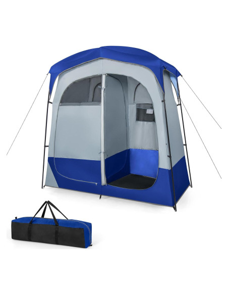 Carpa de Ducha Tangkula Doble 2 Personas 210.82x106.68cm Carpa de Ducha Tangkula Doble 2 Personas 210.82x106.68cm