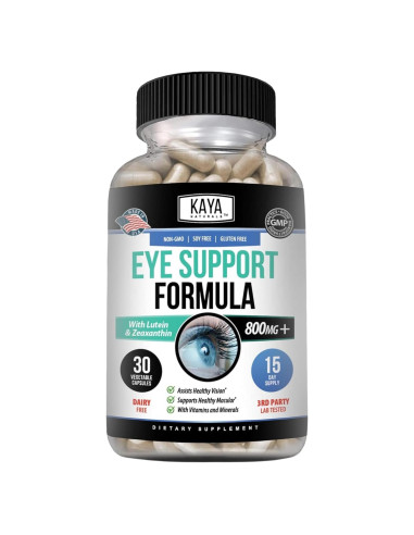 Suplemento Ocular Kaya Naturals 800 mg Luteína y Zeaxantina 30 Cápsulas