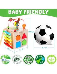 Cubo de Actividad de Madera 8 en 1 Batlofty - Juguete Educativo 2