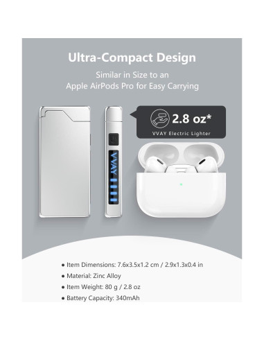 Encendedor Eléctrico VVAY Recargable USB C a Prueba de Viento