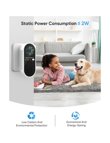 Detector de Monóxido de Carbono y Gas Natural Vilfet 4-en-1 Detector de Monóxido de Carbono y Gas Natural Vilfet 4-en-1