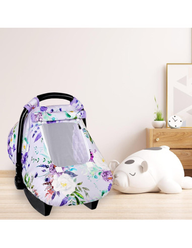 Cubierta de Asiento de Coche para Bebés CARUILI Floral Morado