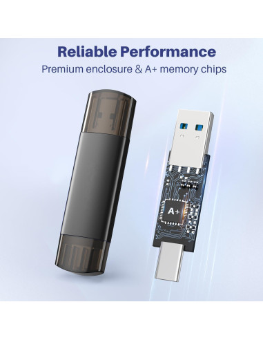 Unidad Flash USB 3.0 Doble 256GB JOIOT Tipo C + USB A