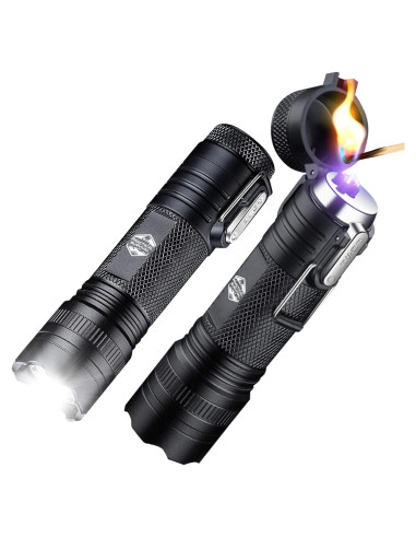 Combo Linterna Táctica LED y Encendedor Plasma 2 en 1