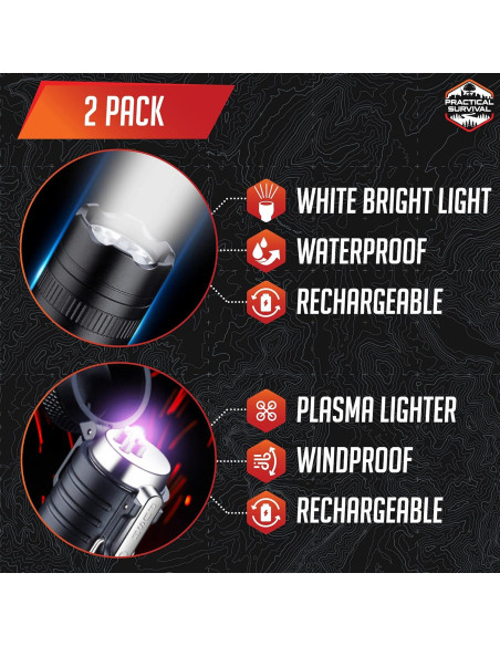 Combo Linterna Táctica LED y Encendedor Plasma 2 en 1 Combo Linterna Táctica LED y Encendedor Plasma 2 en 1