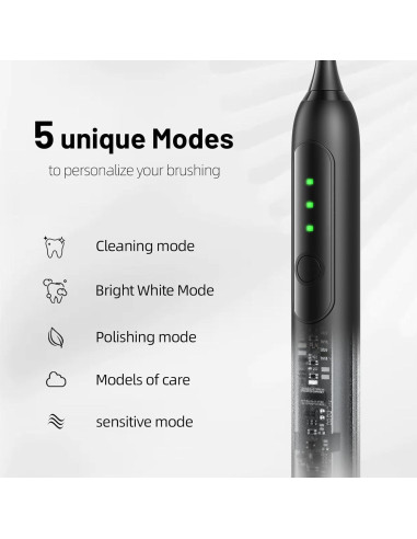 Cepillo de dientes eléctrico Seapeoa S2 con 10 cabezales, IPX8