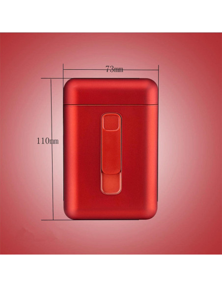 Estuche para Cigarrillos con Encendedor Eléctrico Rojo 2 en 1 Estuche para Cigarrillos con Encendedor Eléctrico Rojo 2 en 1