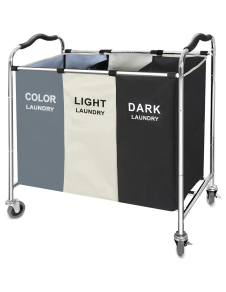 Cesta de Ropa con Ruedas YUELAN 240L 3 Secciones Impermeable Cesta de Ropa con Ruedas YUELAN 240L 3 Secciones Impermeable
