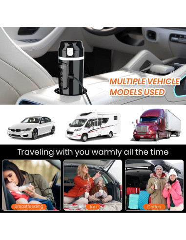 Hervidor Eléctrico de Coche Suteng 24V 430ml Control Temperatura