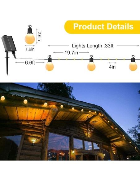 Luces de Navidad Solar LERTDAI 10m 100 LED Control Remoto IP65 Luces de Navidad Solar LERTDAI 10m 100 LED Control Remoto IP65