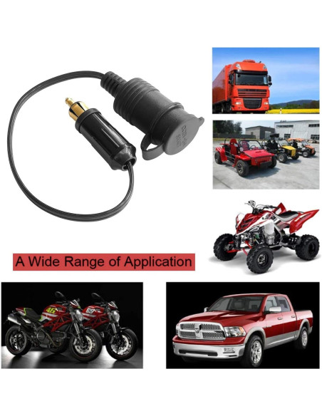 Adaptador de enchufe DIN OUQYLG 12V-24V con cable 30cm impermeable Adaptador de enchufe DIN OUQYLG 12V-24V con cable 30cm impermeable