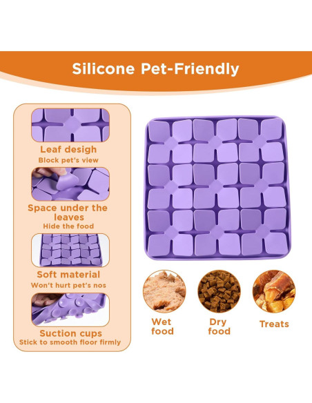 2 Alfombrillas de Silicona para Perros Nodaaiie 20x20 cm 2 Alfombrillas de Silicona para Perros Nodaaiie 20x20 cm