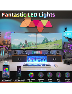 Soporte Doble para Monitor YAOHUOO con Luz LED y 2 Cajones 2