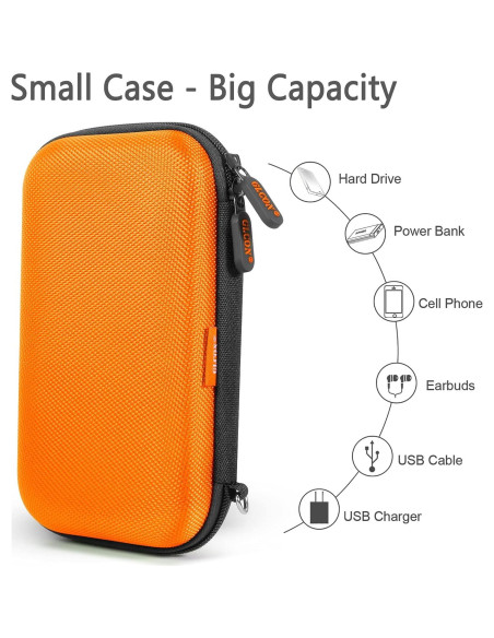 Funda Dura EVA Naranja GLCON para Disco Duro y Accesorios Funda Dura EVA Naranja GLCON para Disco Duro y Accesorios